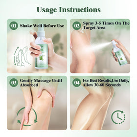 Utilisation du spray de magnésium Dr.Herbarius sur les jambes