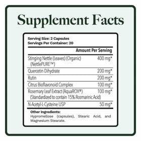Utzy Naturals Allurtica capsules à côté d'herbes naturelles