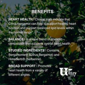 Utzy Naturals Berbercol 500mg Citrus Bergamot capsules with measuring spoon