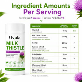Uvola Chardon-Marie 90 capsules avec une cuillère pour dosage