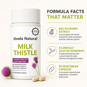 Uvola Natural Chardon-Marie capsules dans une main