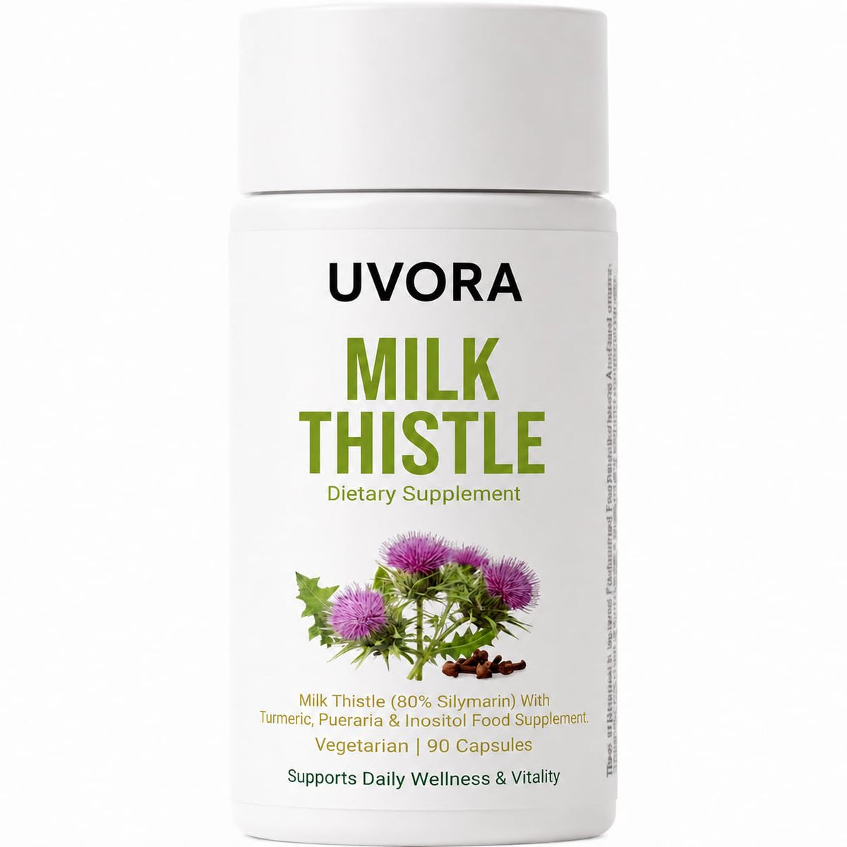 UVORA Milk Thistle 90 capsules vue de face avec emballage