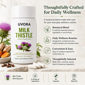 UVORA Milk Thistle capsules avec des herbes naturelles