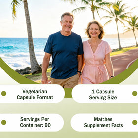 UVORA Milk Thistle capsules sur une table avec des herbes
