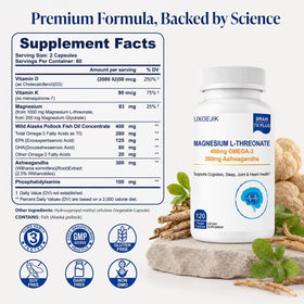 UXOEJIK Complément Alimentaire Magnésium L-Thréonate 2000mg - Capsules