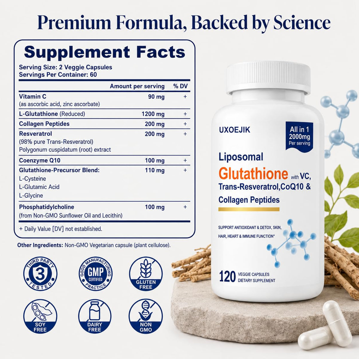 UXOEJIK Glutathion Liposomal 2000MG capsules