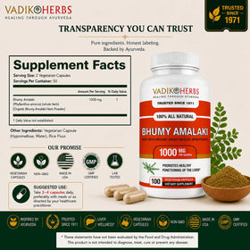 Vadik Herbs Bhumy Amalaki capsules 1000mg emballage