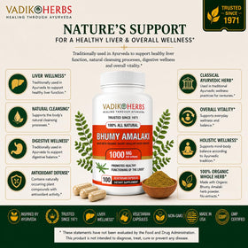 Vadik Herbs Bhumy Amalaki capsules 1000mg en gros plan