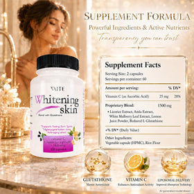 VAITE Glutathione 120 capsules avec vue de dessus