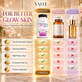 VAITE Glutathione 120 capsules avec vue rapprochée des capsules