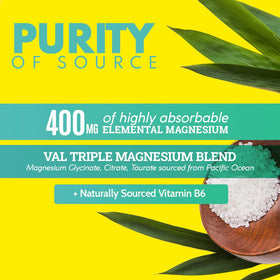 VAL Complément Alimentaire Magnésium Triple Complexe 400mg ingrédients sur l'étiquette