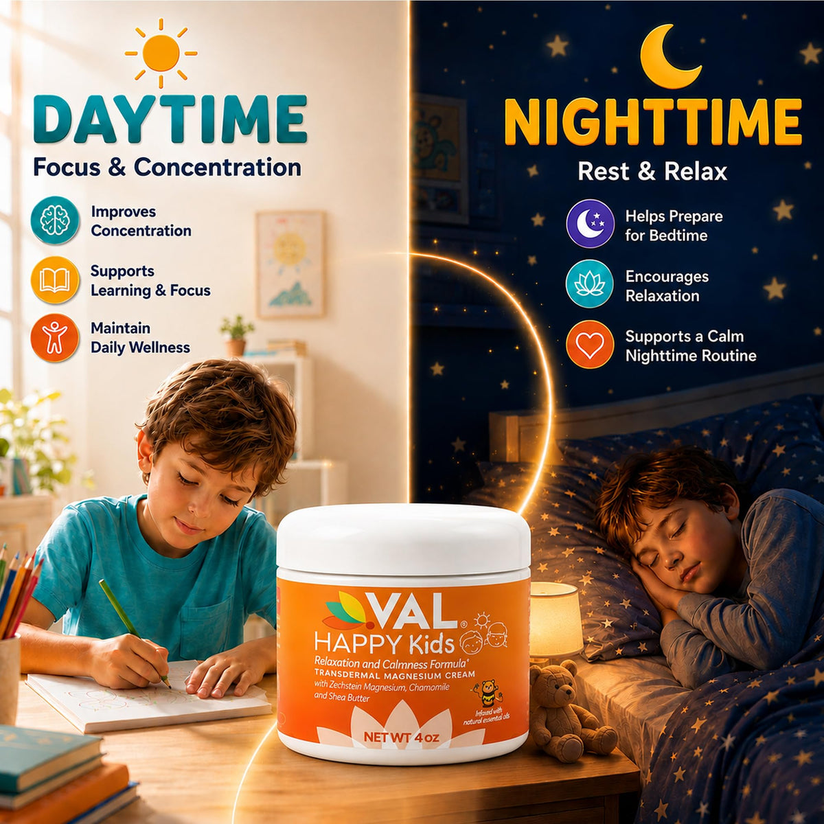 VAL Crème de Magnésium pour Enfants 118 ml emballage