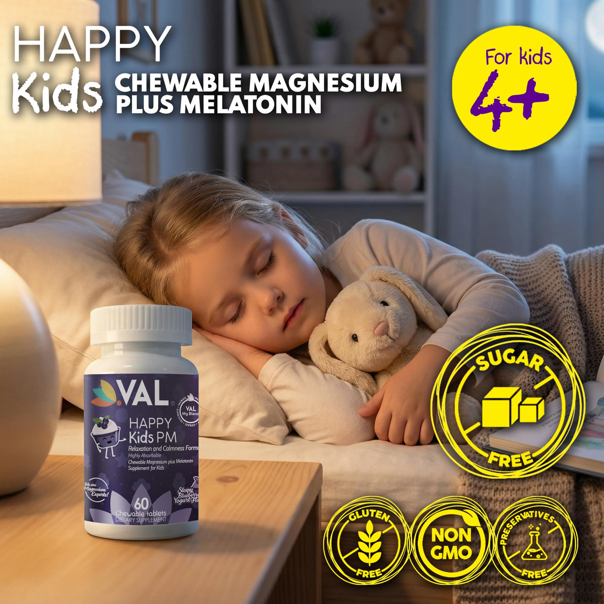 VAL Happy Kids PM présentation des comprimés sur une table