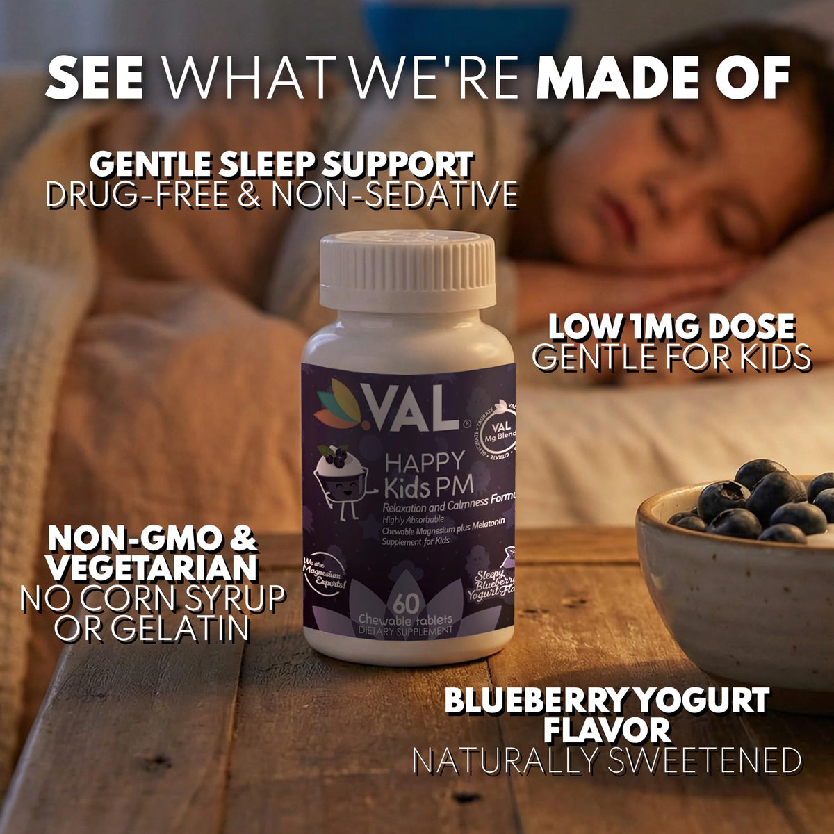 VAL Happy Kids PM profil de la boîte avec informations nutritionnelles