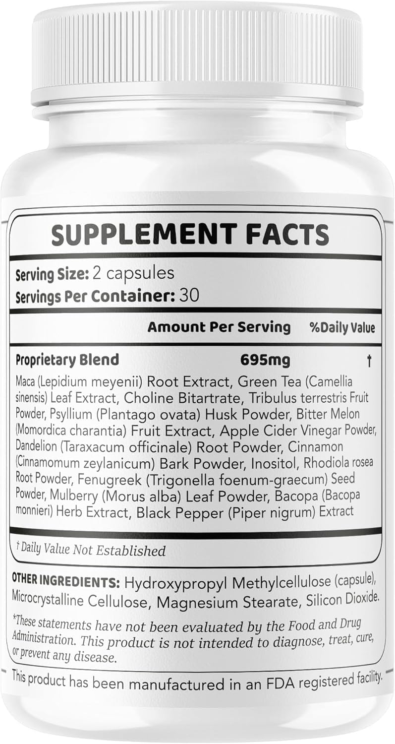 Valdivia Gluco Control 60 capsules à côté d'un verre d'eau