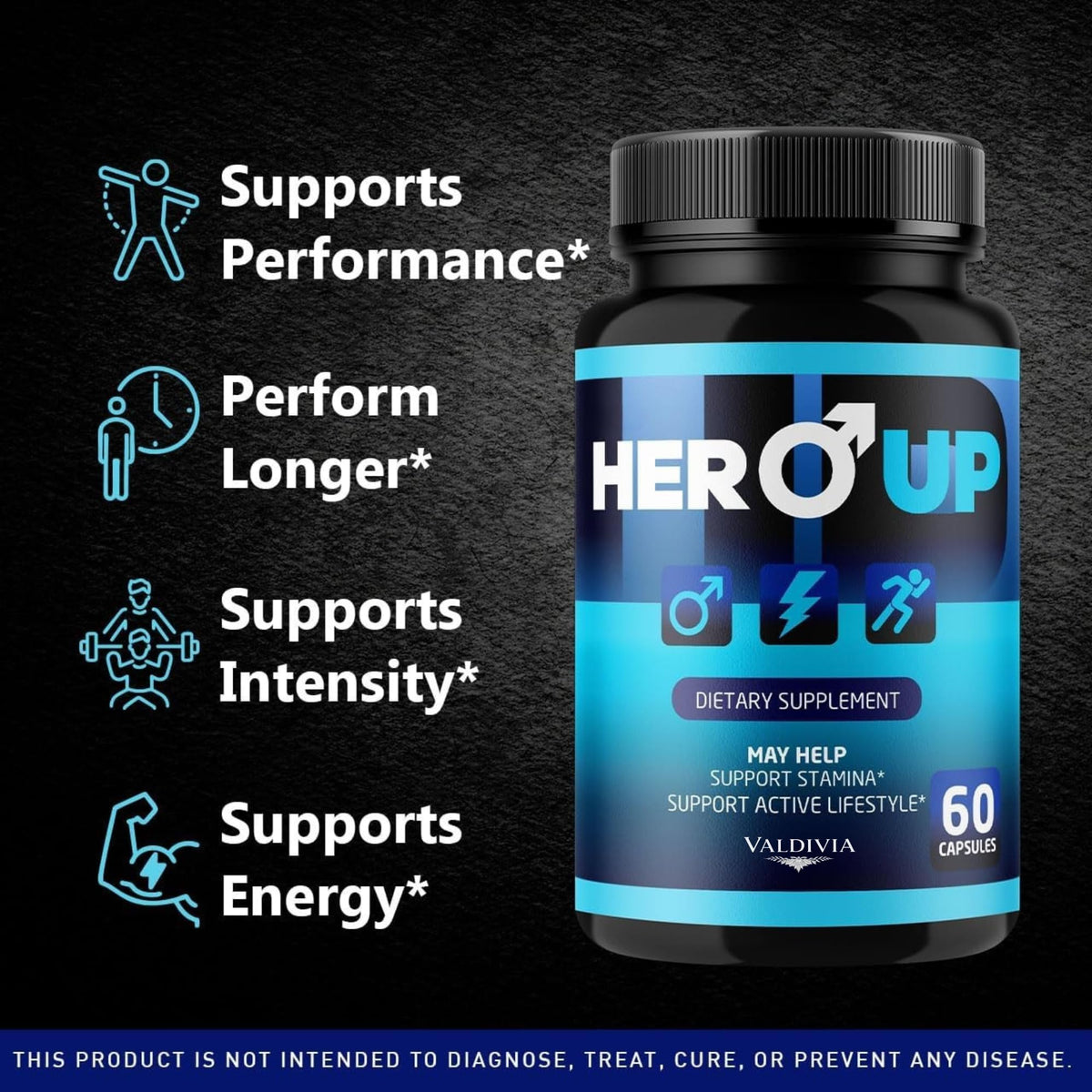 Valdivia Hero Up Capsules bouteille de 60 capsules vue arrière