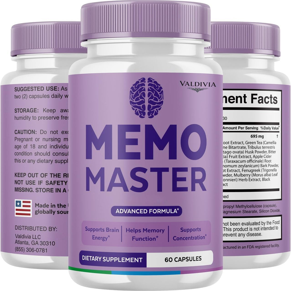 Valdivia Memo Master Capsules 180 capsules avec une cuillère doseuse