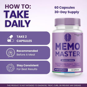 Valdivia Memo Master Capsules 180 capsules sur un fond neutre