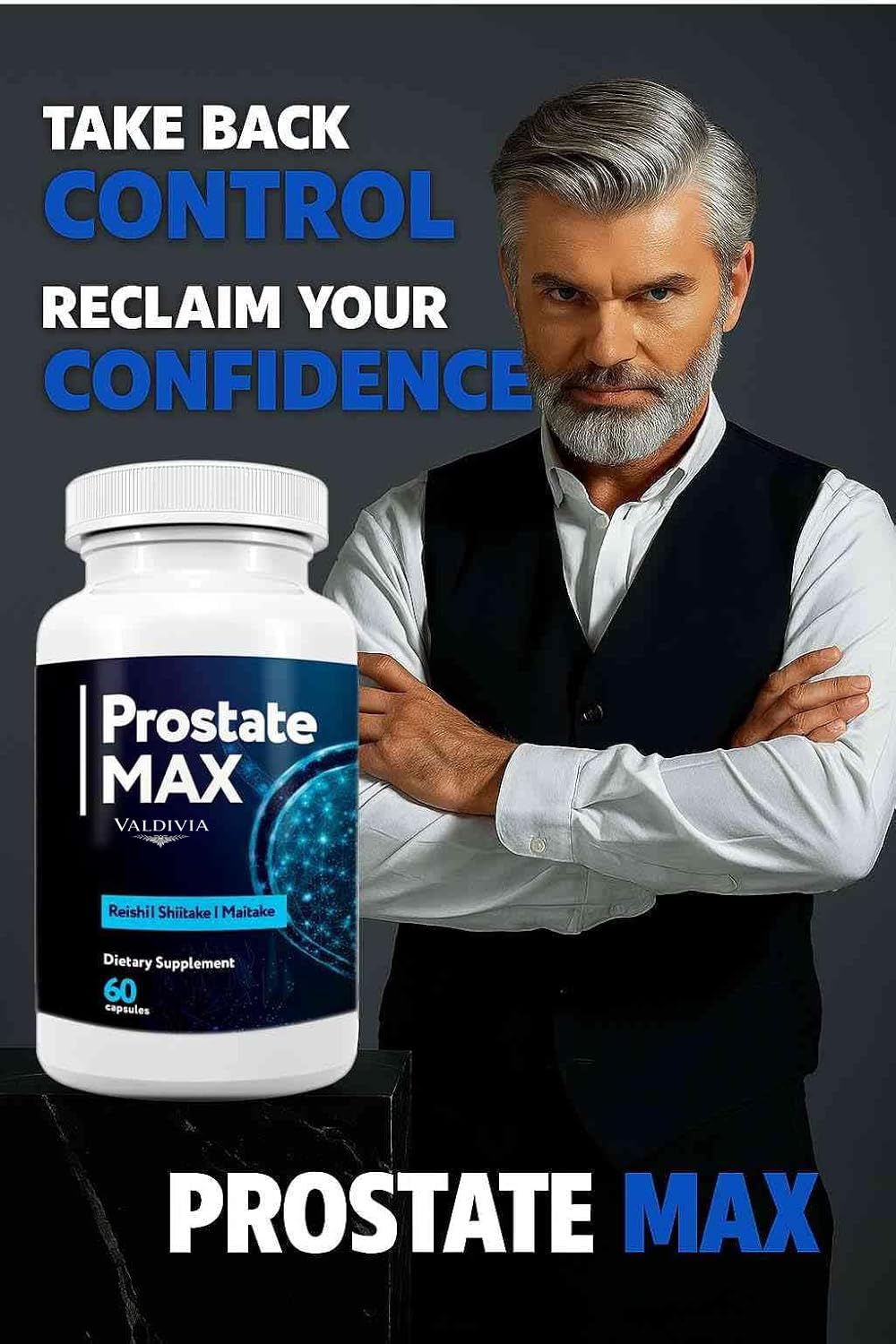 Valdivia ProstateMax flacon ouvert montrant les capsules
