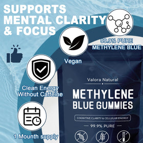 Valora Natural Gummies Methylene Blue 5 mg gummies sur une table