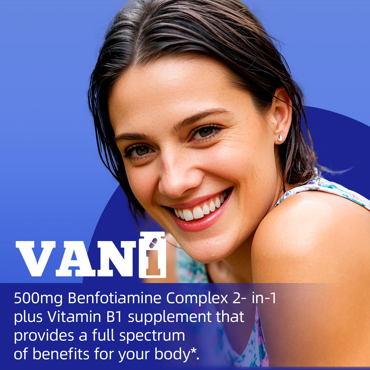 VANI Benfotiamine 500 mg emballage avec informations nutritionnelles