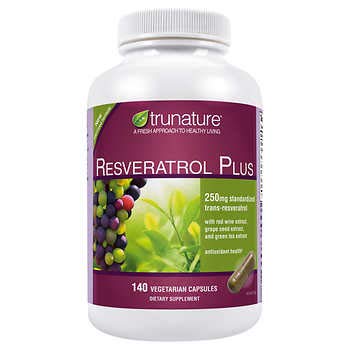 Vantein Health Trunature Resveratrol Plus 250mg 140 Capsules packaging front view