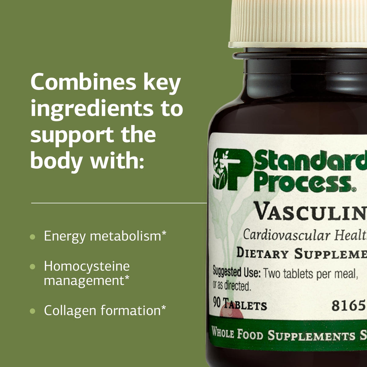 Vasculin Standard Process 90 comprimés sur une table
