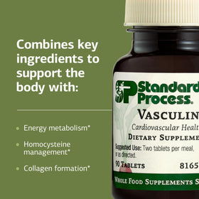 Vasculin Standard Process 90 comprimés sur une table
