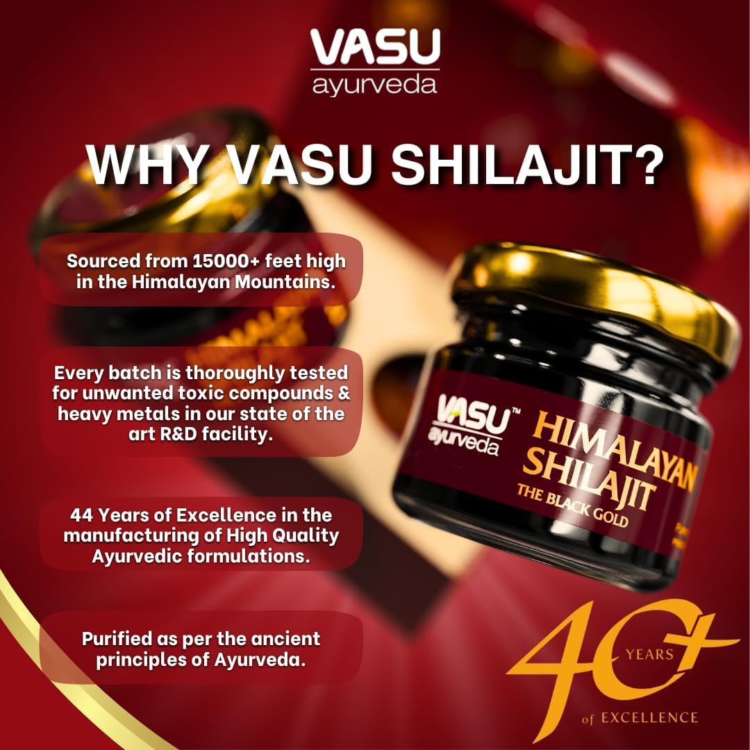Vasu Shilajit Pur 400mg, résine dissoute dans un verre d'eau tiède