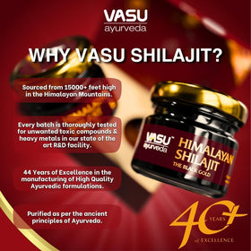 Vasu Shilajit Pur 400mg, résine dissoute dans un verre d'eau tiède