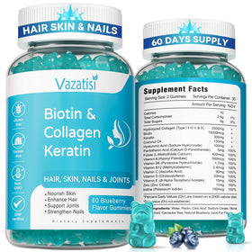 Vazatisi Gummies Biotine 120 gummies myrtille vue de face