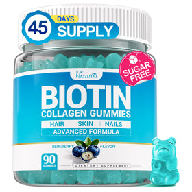Vazatisi Gummies Biotine 15 000 mcg avec Collagène et Kératine, vue de face