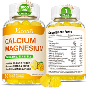 Vazatisi Gummies Calcium Magnésium Zinc 60 Gummies vue de face