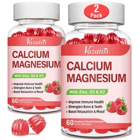 Vazatisi Gummies Calcium Magnésium Zinc framboise 120 Gummies vue avant
