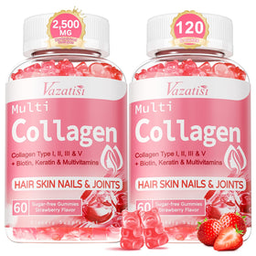 Vazatisi Gummies Collagène Fraise 120 gummies en boîte