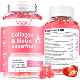 Vazatisi Gummies Collagène Fraise en bouteille, avant
