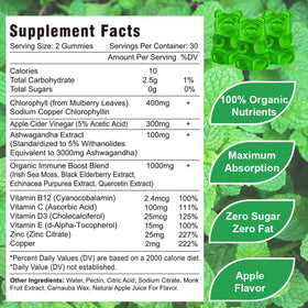 Vazatisi Gummies de Chlorophylle 60 Comp. détails des ingrédients