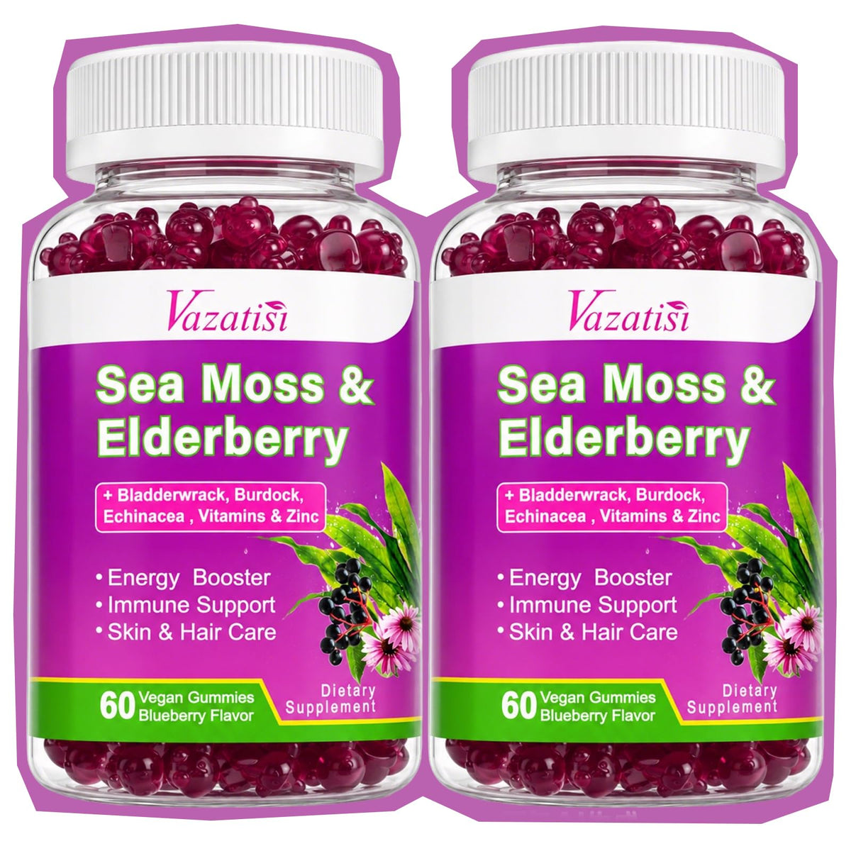 Vazatisi Gummies de Sureau Extra Fort 120 Gummies vue de face