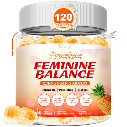 Vazatisi Gummies Équilibre Féminin 120 Comp. Saveur Ananas vue de face
