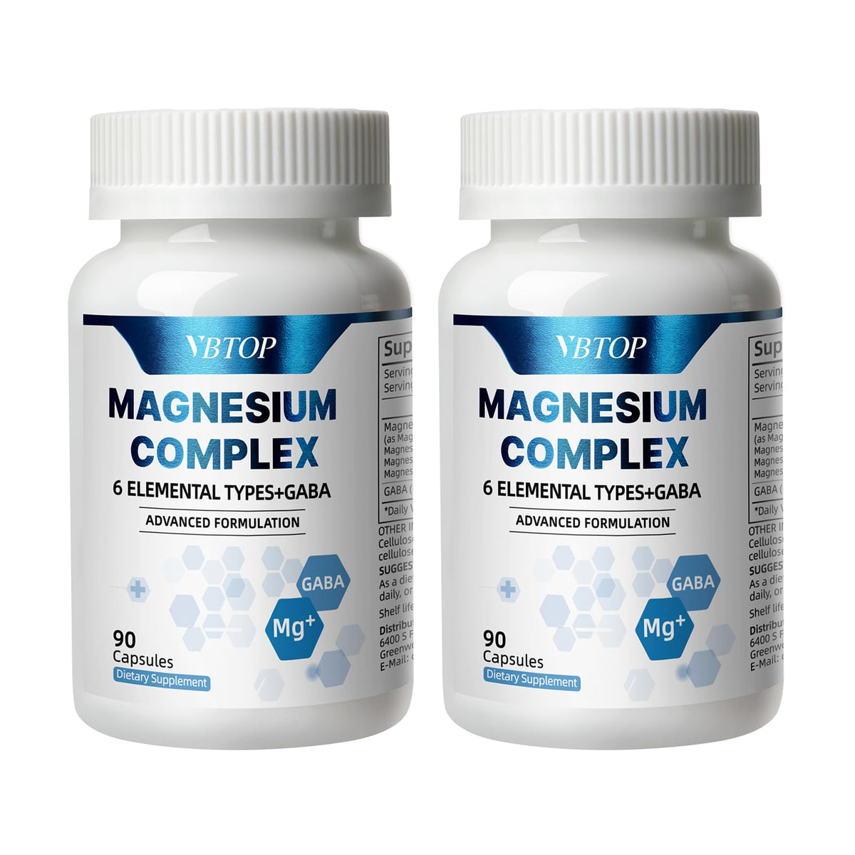 VBTOP Complément Alimentaire Magnésium Complexe 180 Capsules vue de face