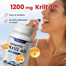 VBTOP Huile de Krill Antarctique 1200mg avec étiquette