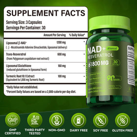 VCBIRD Liposomal NAD+ 1200mg capsules sur une table en bois