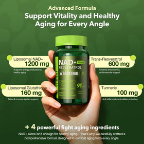 VCBIRD Liposomal NAD+ 1200mg flacon avec étiquette détaillée