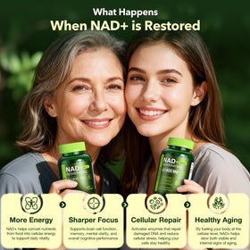 VCBIRD Liposomal NAD+ 1200mg flacon ouvert avec capsules visibles