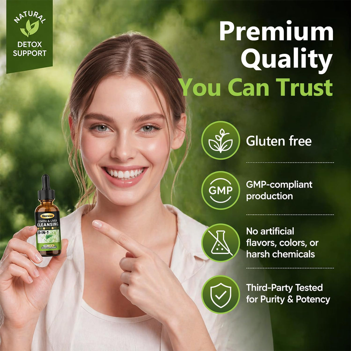 Vccvaa Complément Alimentaire Liquide Lymphatique et Hépatique 60ml - Détails des ingrédients
