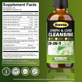 Vccvaa Complément Alimentaire Liquide Lymphatique et Hépatique 60ml - Flacon sur une table