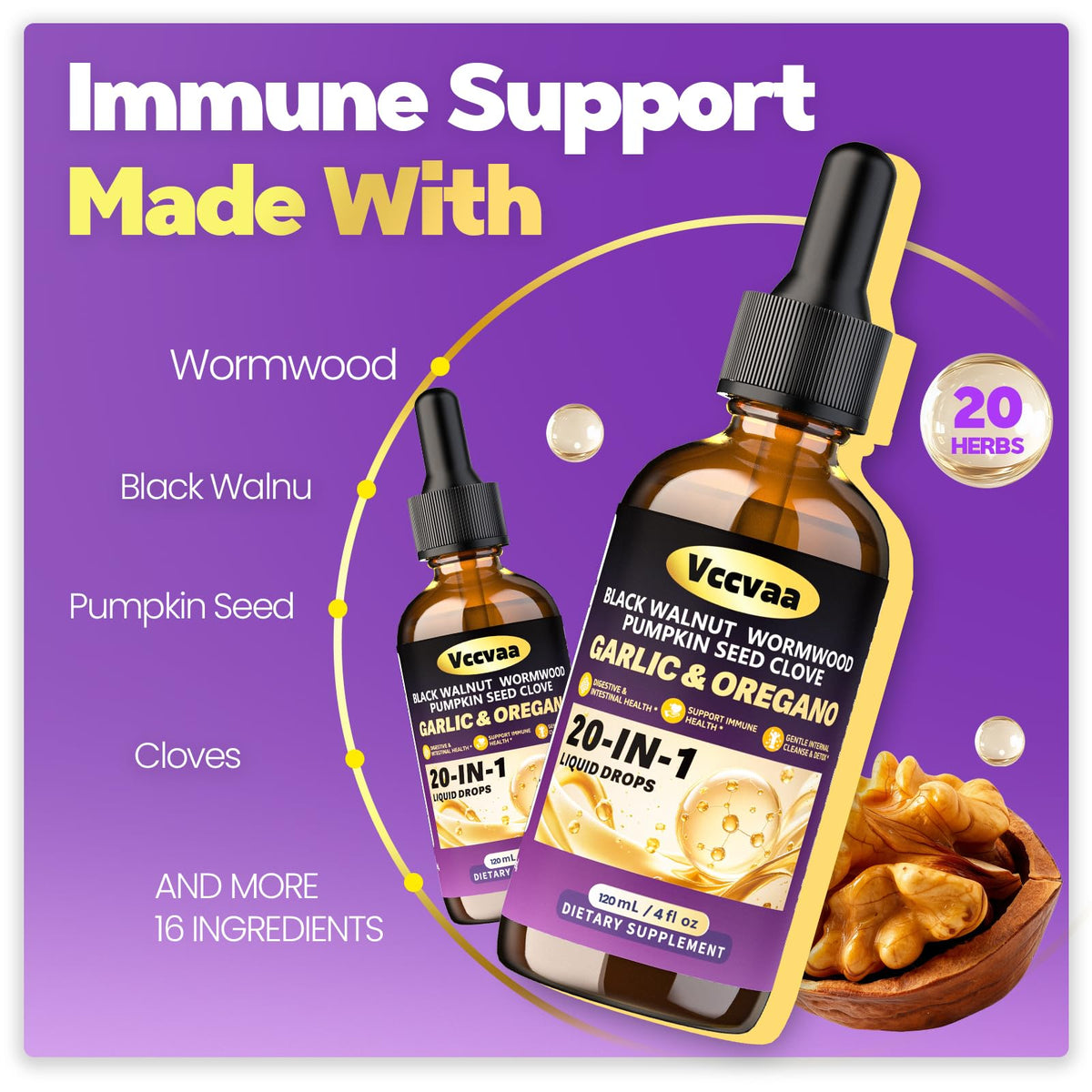 Vccvaa Nettoyage des Parasites 20-en-1 120 mL étiquette
