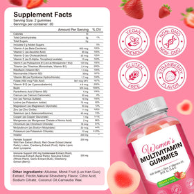 Vceeoy gummies multivitamines femmes, portion de 2 gummies