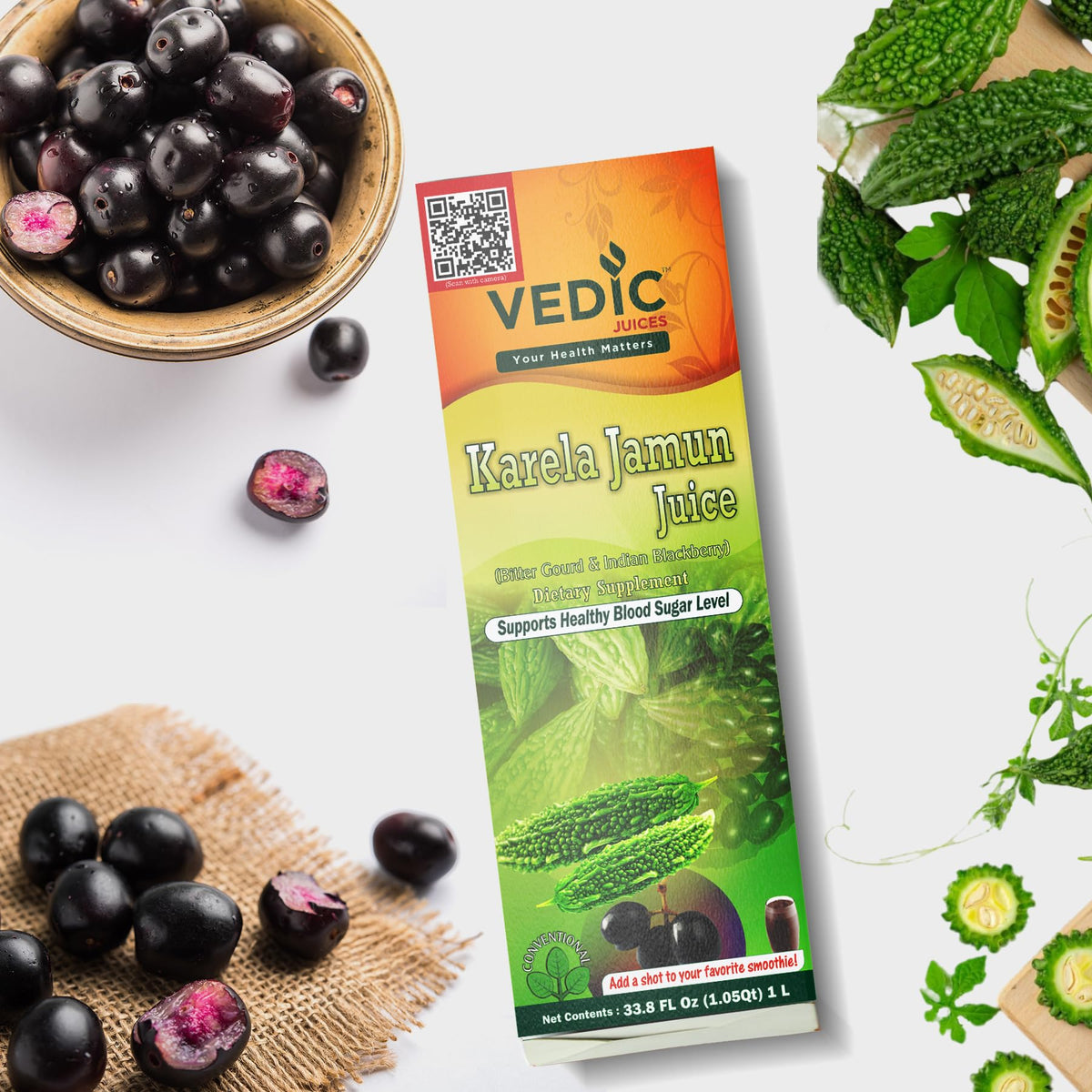 Vedic Juices Karela Jamun Jus 1000 ML vue avant
