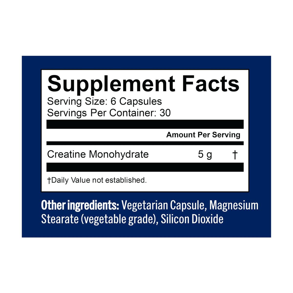 Vega Créatine Monohydrate Capsules 5g flacon ouvert